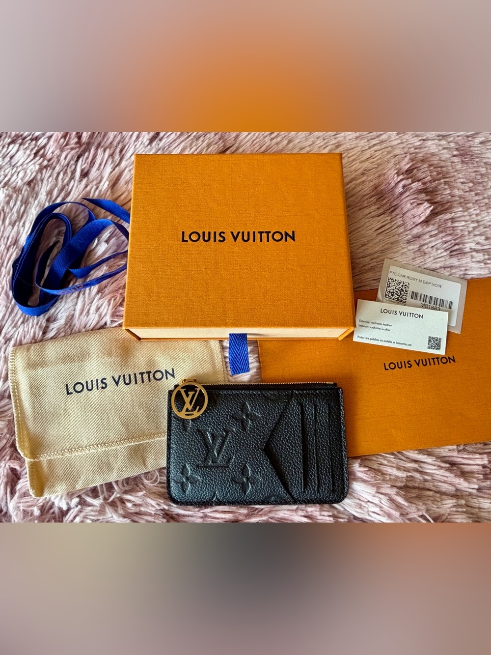 NWT Louis Vuitton Romy Card Holder Monogram Empriente Leather Black